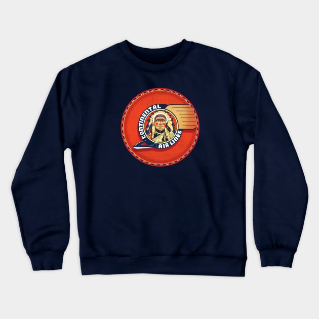 Continental Airlines Crewneck Sweatshirt by Midcenturydave